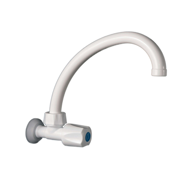 [10324-GINYPLAST] GRIFO DE PARED PICO CURVO MOVIL VOLANTE CORONA GINYPLAST