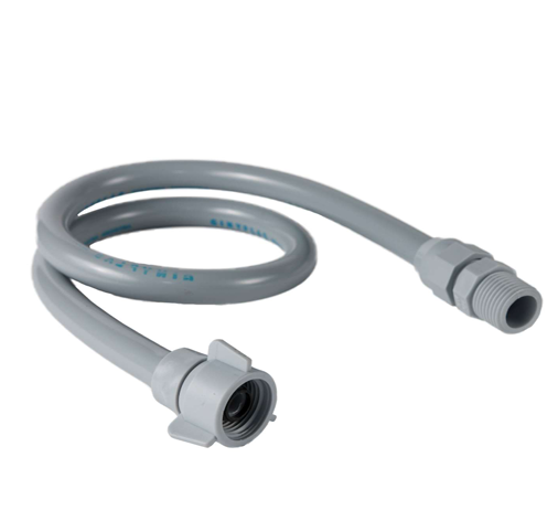 [20104-GINYPLAST] FLEXIBLE MACHO HEMBRA DE 1/2" GRIS x 50cm GINYPLAST