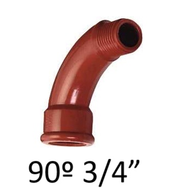 [41208-GINYPLAST] CURVA PP MACHO - HEMBRA A 90º 3/4” GINYPLAST