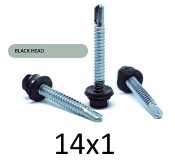 [255-2214200-BUL] BUL HEXAG PTA MECHA CON ARAND. 14 X 1 BLACK HEAD (100) BUL