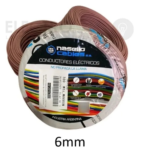 [BUNI6NNASE] BOBINA CABLE UNIPOLAR 1x 6 NEGRO NASELLO