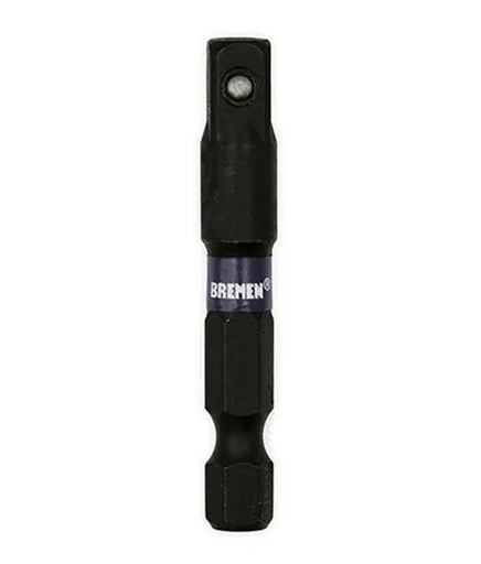 [7874-BREMEN] ADAPTADOR IMPACTO 1/4" Hexagonal x 1/2" Cuadrado Macho ( 50mm) [3 unid] BREMEN