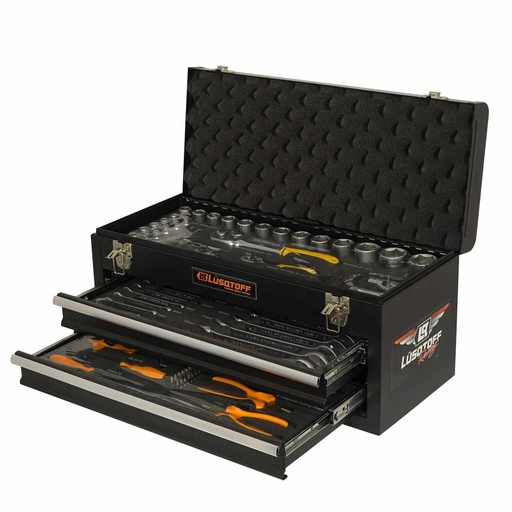 [LQCM132-LUSQTOFF] CAJA DE HERRAMIENTAS 3 COMP CON 80 PZAS LUSQTOFF