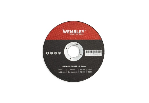 [8631-BREMEN] DISCO DE CORTE WEMBLEY® 4-1/2" (115x1.0x22mm) OX. ALUMINIO [25 unid] BREMEN