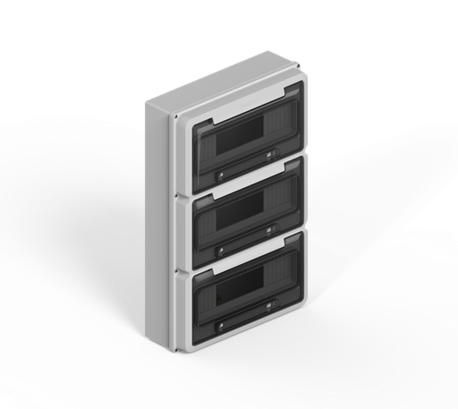 [163600G-GENROD] CAJA IP65 P/36 POLOS DIN - GRIS GENROD