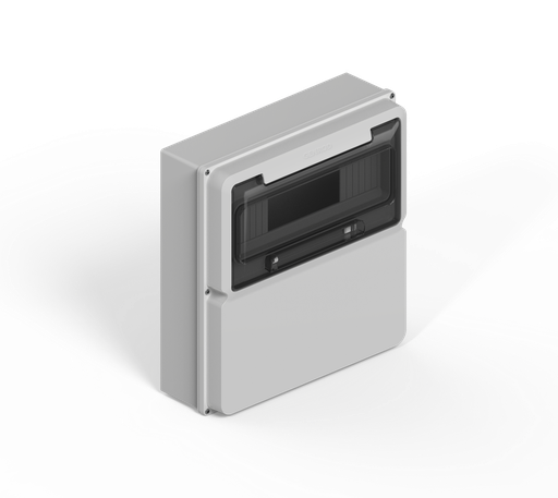 [161210G-GENROD] CAJA IP65 P/12 POLOS DIN + UN MODULO CIEGO - GRIS GENROD