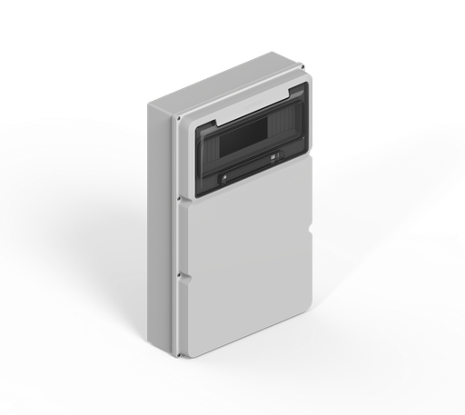[161220G-GENROD] CAJA IP65 P/12 POLOS DIN + DOS MODULOS CIEGOS - GRIS GENROD