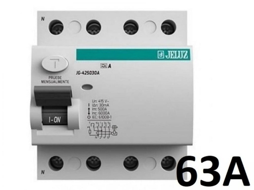 [JG-463030AC] DISYUNTOR TETRAPOLAR 4x 63A 30mA JELUZ