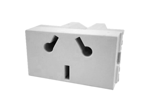 [J60067] MODULO TOMA BI NORMA 10A BLANCO JELUZ PLATINUM