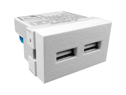 [J60246] MODULO USB DOBLE 2A BLANCO JELUZ PLATINUM