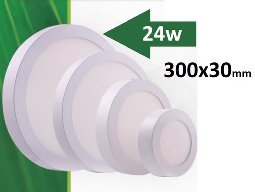 [279-KIAR] PLAFON LED REDONDO EXTERIOR 24W LUZ DIA RESILIENTE