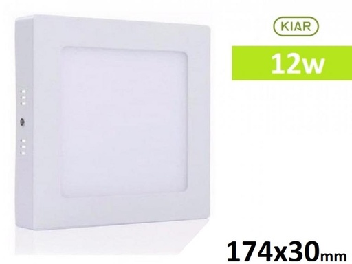 [284-KIAR] PLAFON LED CUADRADO EXTERIOR 12W LUZ DIA RESILIENTE