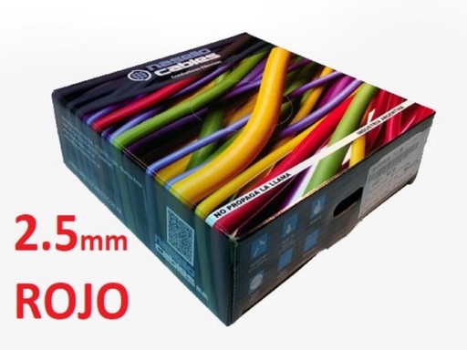 [UNI2,5RNASE] ROLLO CABLE UNIPOLAR 1x 2,5 ROJO NASELLO