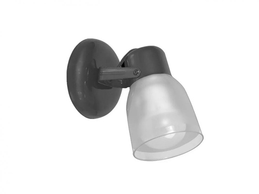 [LR5100-02] SPOT 1 LUZ BASE REDO TULIPA POLICAR E27 NEGRO SAN JUSTO