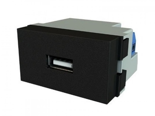 [J80146] MODULO USB DOBLE 1A NEGRO JELUZ PLATINUM