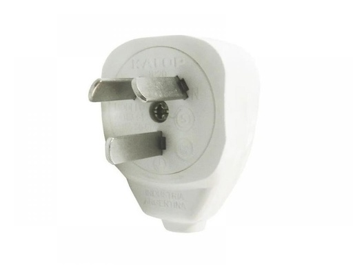 [KS44163] FICHA K TRES PATAS SALIDA LATERAL MACHO 10A BLANCA KALOP