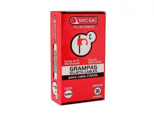 [TAC00225] GRAMPA COAXIL Nº 9 BLANCA x 50 UNIDADES C/U TACSA