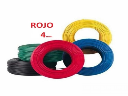 [UNI4RWIRE] ROLLO CABLE UNIPOLAR 1x 4 ROJO WIREFLEX