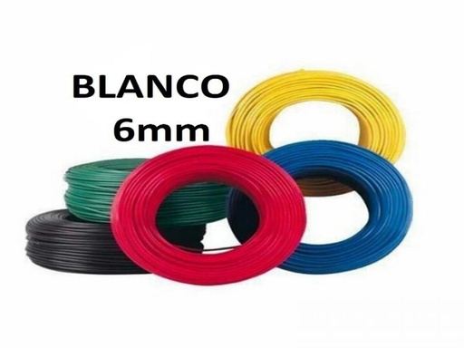 [UNI6BWIRE] ROLLO CABLE UNIPOLAR 1x 6 BLANCO WIREFLEX