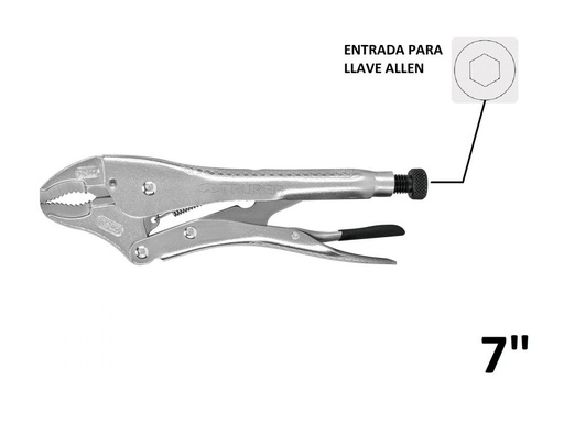 [17421] PINZA DE PRESION MORDAZA CURVA 7" TRUPER