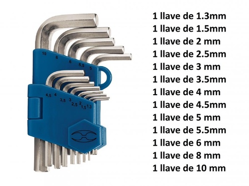 [15542] JUEGO DE 13 LLAVES ALLEN MILIMETRICAS TRUPER