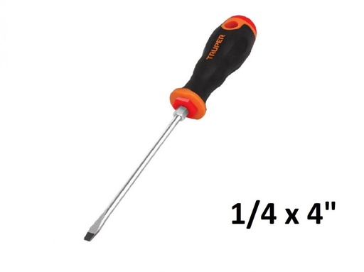 [13998] DESTORNILLADOR MANGO CONFORGRIP PLANO 1/4 x 4" PRETUL
