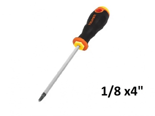 [14019] DESTORNILLADOR MANGO CONFORGRIP PLANO 1/8 x 4" PRETUL