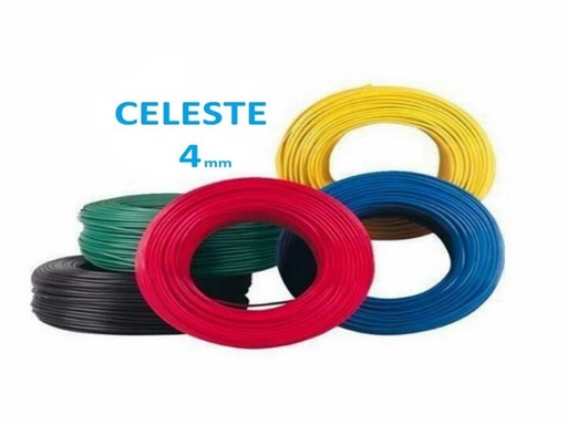 [UNI4CWIRE] ROLLO CABLE UNIPOLAR 1x 4 CELESTE WIREFLEX