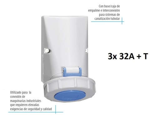 [KL7643243] FICHA INDUSTRIAL EXTERIOR HEMBRA 3x 32A + T KALOP