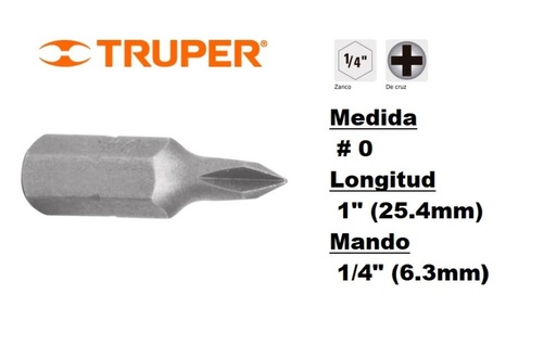 [17819] PUNTA N°0 PHILLIPS 1" LARGO TRUPER