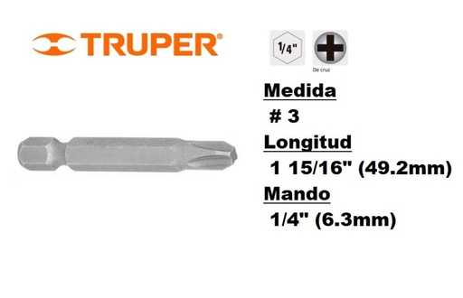 [17827] PUNTA N°3 PHILLIPS 1 15/16" LARGO TRUPER