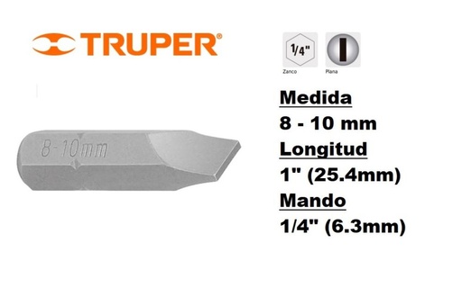[17817] PUNTA 8 - 10mm PLANO 1" LARGO TRUPER