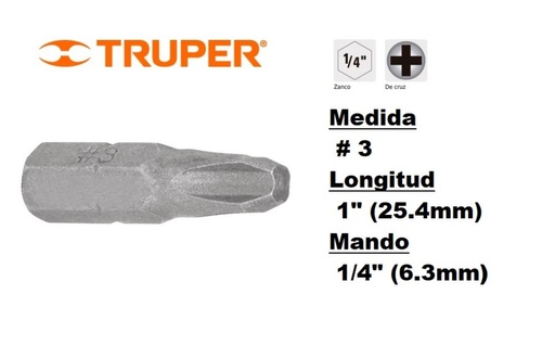 [17818] PUNTA N°3 PHILLIPS 1" LARGO TRUPER