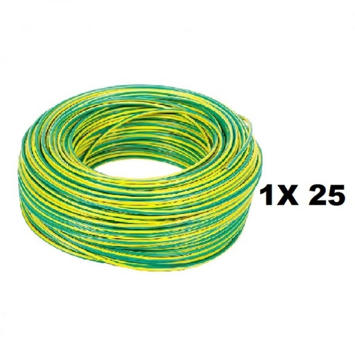 [UNI25VANASE] ROLLO CABLE UNIPOLAR 1x 25 VER-AMARI NASELLO