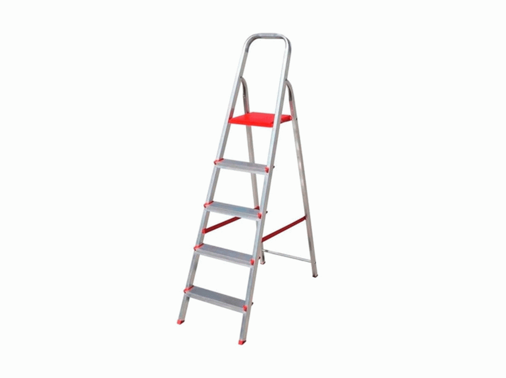 [ESL166-75-LUSQTOFF] ESCALERA DE ALUMINIO 150cm 5 ESCALONES LUSQTOFF