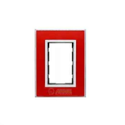 [698-5-7] TAPA BASTIDOR CRISTAL RECTANGULAR 10x5 ROJO PLATA JELUZ