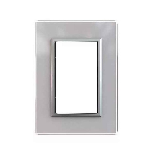 [698-38-7] TAPA BASTIDOR CRISTAL RECTANGULAR 10x5 GLAM PLATA JELUZ