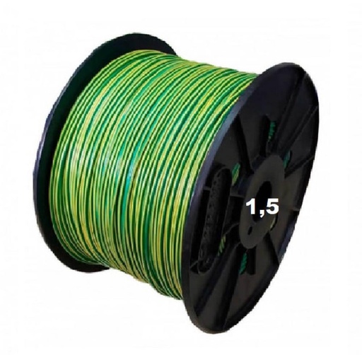 [BUNI1,5VAWIRE] BOBINA CABLE UNIPOLAR 1x 1,5 VER-AMARI WIREFLEX