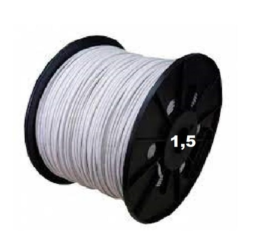 [BUNI1,5BNASE] BOBINA CABLE UNIPOLAR 1x 1,5 BLANCO NASELLO