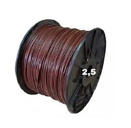 [BUNI2,5MNASE] BOBINA CABLE UNIPOLAR 1x 2,5 MARRON NASELLO