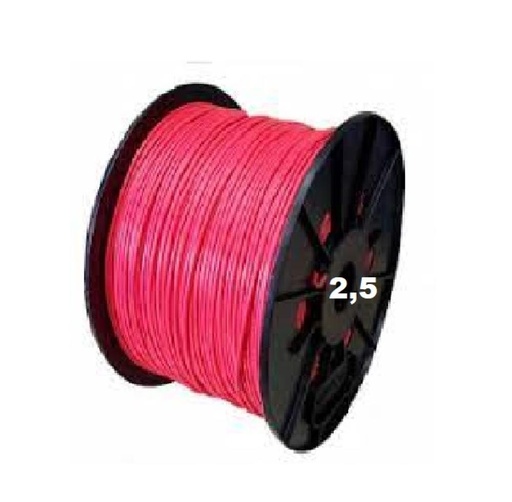 [BUNI2,5RNASE] BOBINA CABLE UNIPOLAR 1x 2,5 ROJO NASELLO