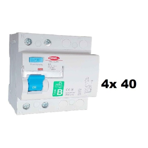 [170060-TOSUN] DISYUNTOR TETRAPOLAR 4x 40A 30mA TOSUN