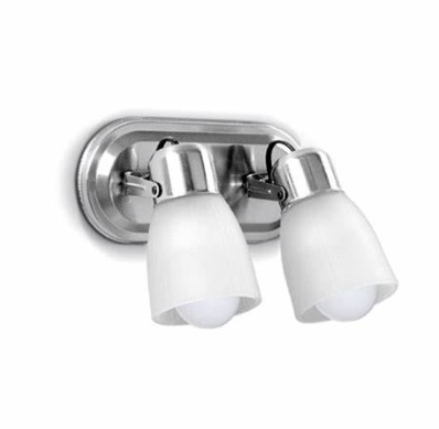 [AR5020-28] SPOT 2 LUZ BASE RECTAN 35cm TULIPA POLI E27 PLATA SAN JUSTO