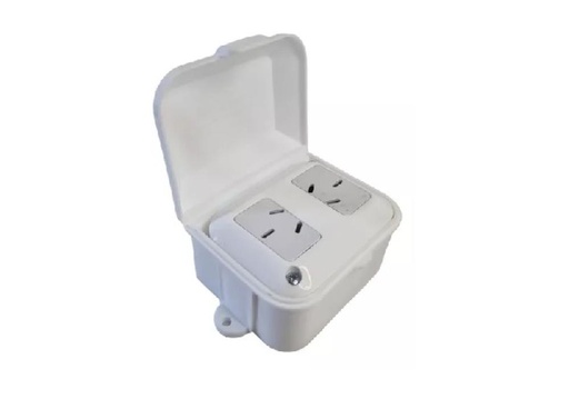 [LC-71000] CAJA CAPSULADA BLANCA EXTERIOR TOMA DOBLE 10A TAAD