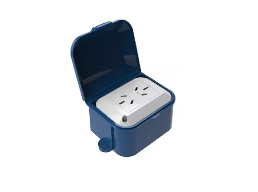 [LC-71003] CAJA CAPSULADA AZUL EXTERIOR TOMA DOBLE 10A TAAD
